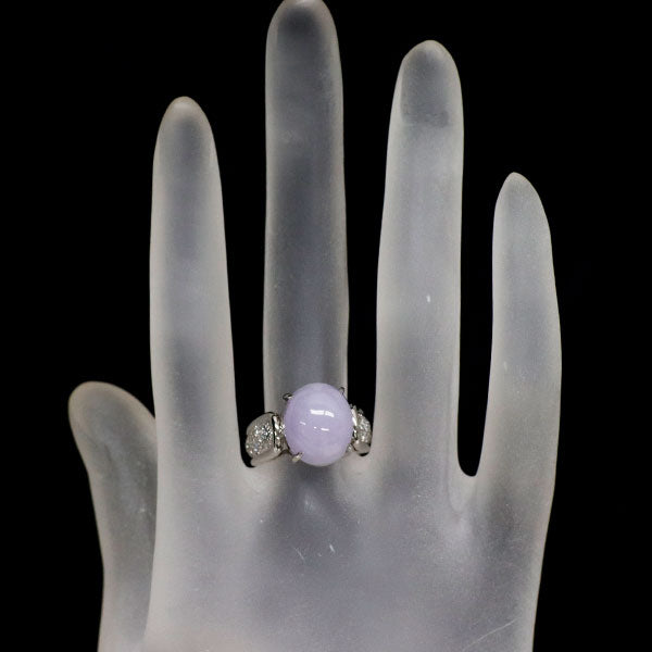 Pt900 ラベンダー翡翠 ダイヤモンド リング 6.00ct D0.26ct