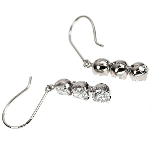 Pt900 ダイヤモンド ピアス 1.50ct スリーストーン