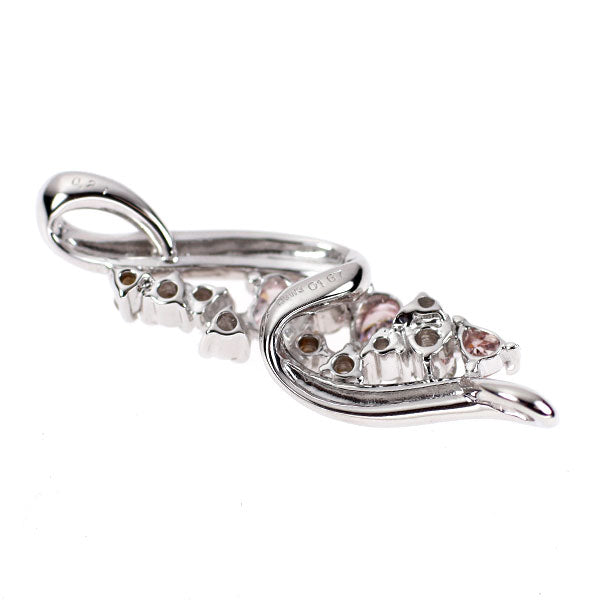 K18WG 天然ピンクダイヤモンド ペンダントトップ 0.167ct D0.21ct