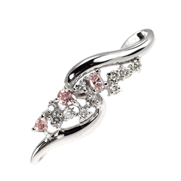 K18WG 天然ピンクダイヤモンド ペンダントトップ 0.167ct D0.21ct