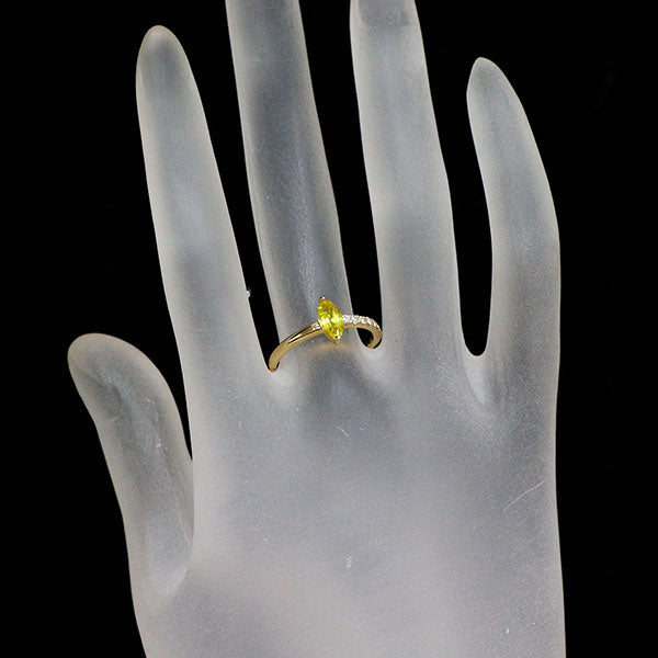 トモコ フルサワ K18YG イエロートルマリン ダイヤモンド リング 0.53ct D0.10ct