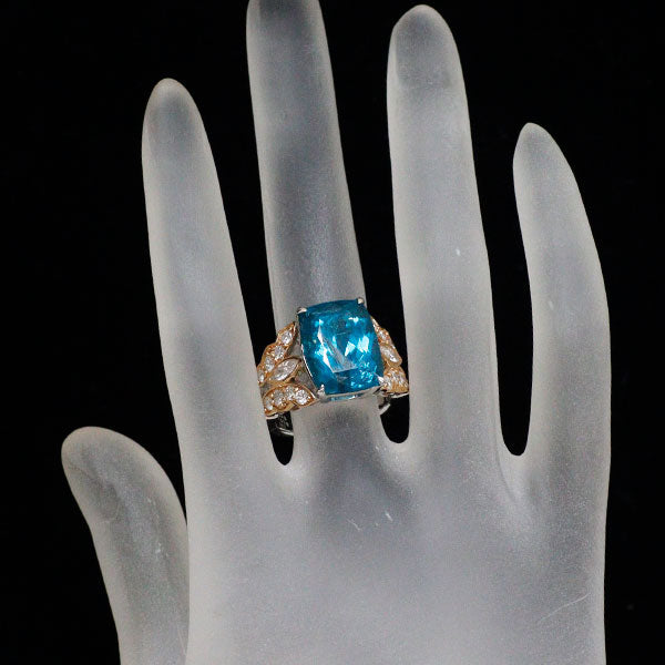 希少 K18WG/PG アパタイト ダイヤモンド リング 9.45ct D1.16ct