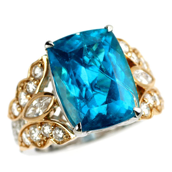 希少 K18WG/PG アパタイト ダイヤモンド リング 9.45ct D1.16ct