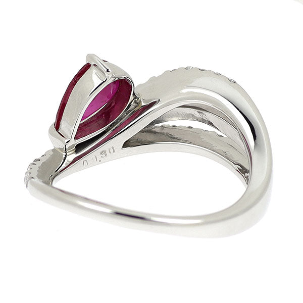 Pt900 ルビー ダイヤモンド リング 0.92ct D0.30ct