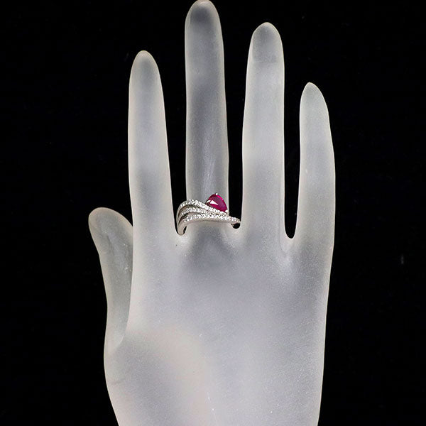 Pt900 ルビー ダイヤモンド リング 0.92ct D0.30ct