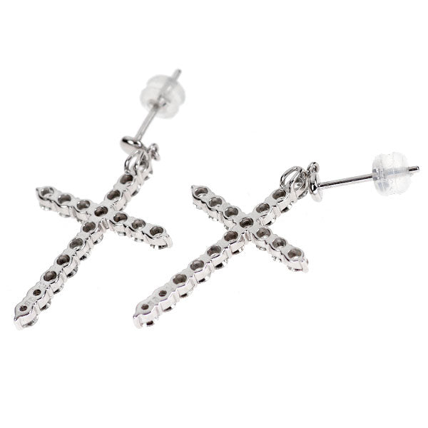 K18WG H&C ダイヤモンド ピアス 2.26ct クロス