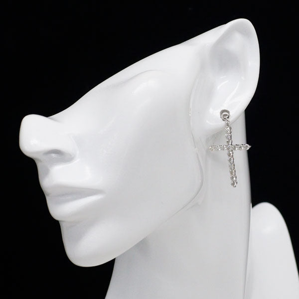 K18WG H&C ダイヤモンド ピアス 2.26ct クロス