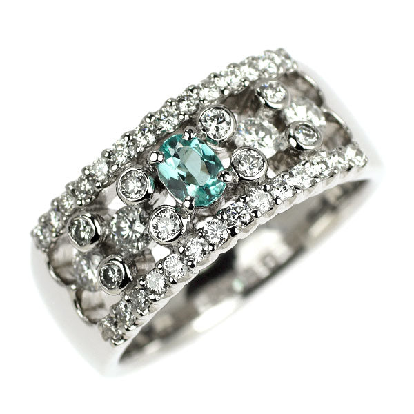 希少 Pt900 パライバトルマリン ダイヤモンド リング 0.18ct D0.72ct