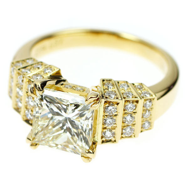 平和堂貿易/セイコー K18YG プリンセスカット ダイヤモンド リング VLY VS1 2.553ct D0.37ct