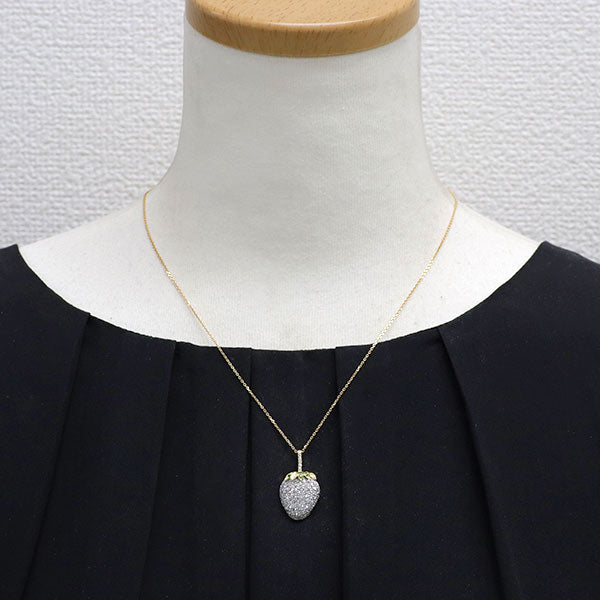 K18YG/WG ダイヤモンド グリーンガーネット ペンダントネックレス 1.00ct