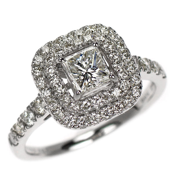 Pt900 プリンセスカット ダイヤモンド リング 0.430ct E VS2 D0.50ct