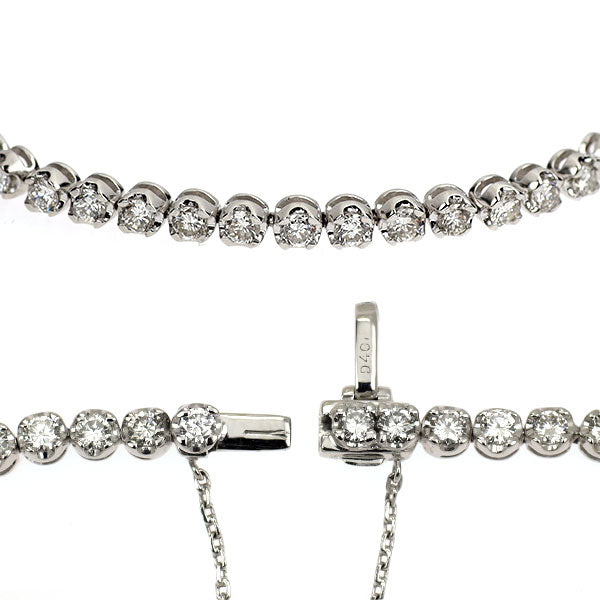 K18WG ダイヤモンド ブレスレット 4.01ct テニス