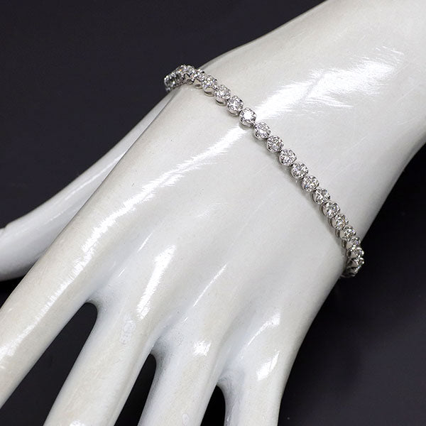 K18WG ダイヤモンド ブレスレット 4.01ct テニス
