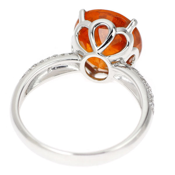 K18WG スペサルティンガーネット ダイヤモンド リング 7.25ct D0.272ct