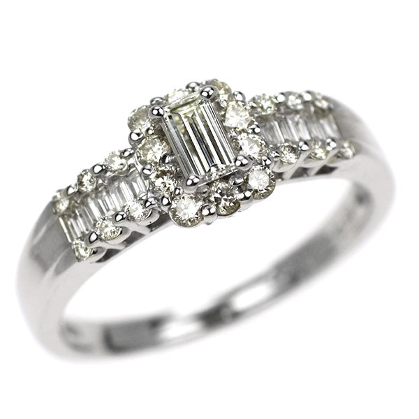 Pt900 バケットカット ダイヤモンド リング 0.221ct D0.52ct