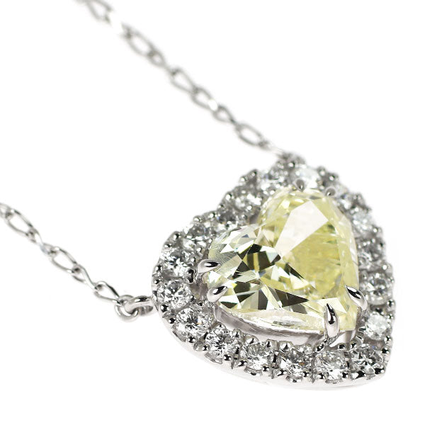 Pt900/ Pt850 ハートシェイプ ダイヤモンド ペンダントネックレス 2.000ct VLY I1 D0.38ct