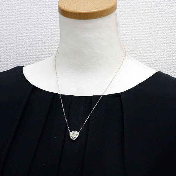 Pt900/ Pt850 ハートシェイプ ダイヤモンド ペンダントネックレス 2.000ct VLY I1 D0.38ct