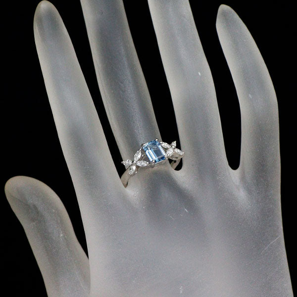 SUWA Pt900 サンタマリアカラーアクアマリン ダイヤモンド リング 0.80ct D0.42ct