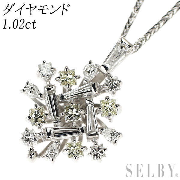 K18WG ダイヤモンド ペンダントネックレス 1.02ct