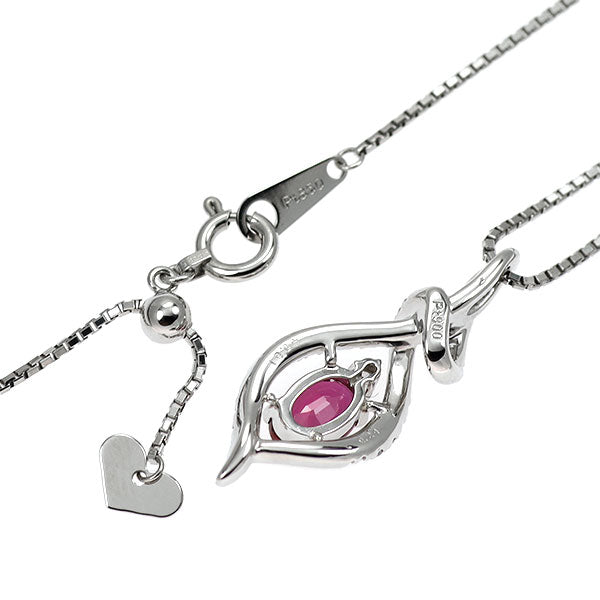 Pt900/ Pt850 ルビー ダイヤモンド ペンダントネックレス 0.61ct D0.24ct