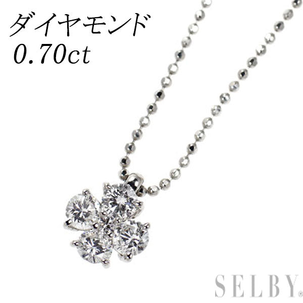 Pt850 ダイヤモンド ペンダントネックレス 0.70ct フラワー