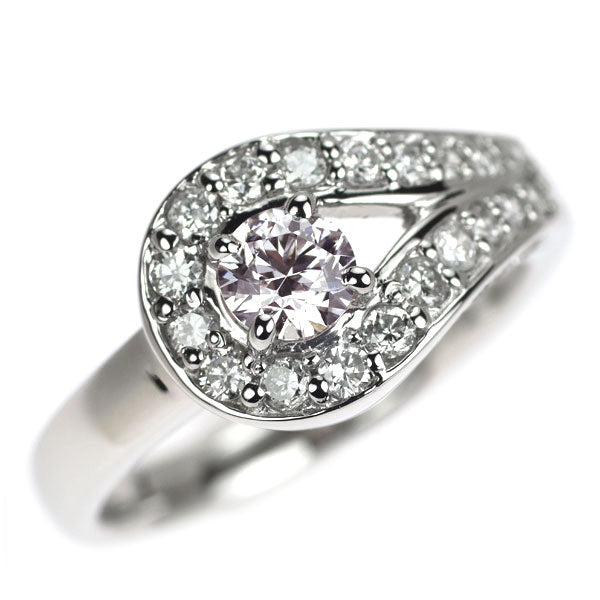 Pt900 天然ピンク ダイヤモンド リング 0.360ct FP SI2 D0.43ct