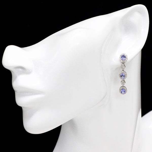 Pt900 タンザナイト ダイヤモンド ピアス 1.80ct D1.08ct