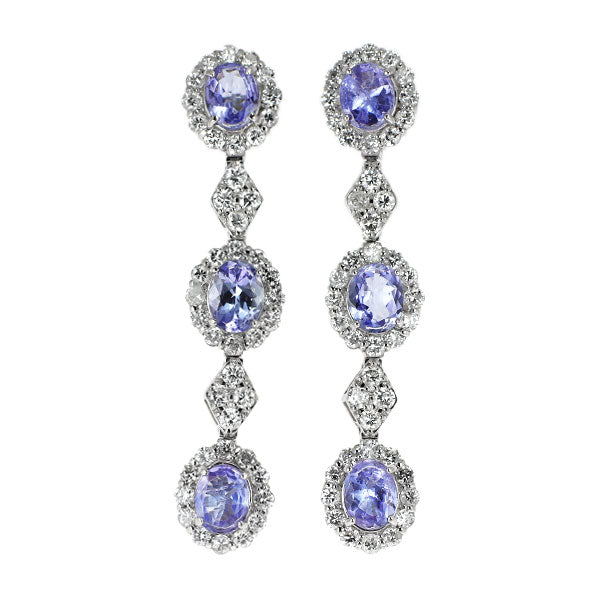 Pt900 タンザナイト ダイヤモンド ピアス 1.80ct D1.08ct