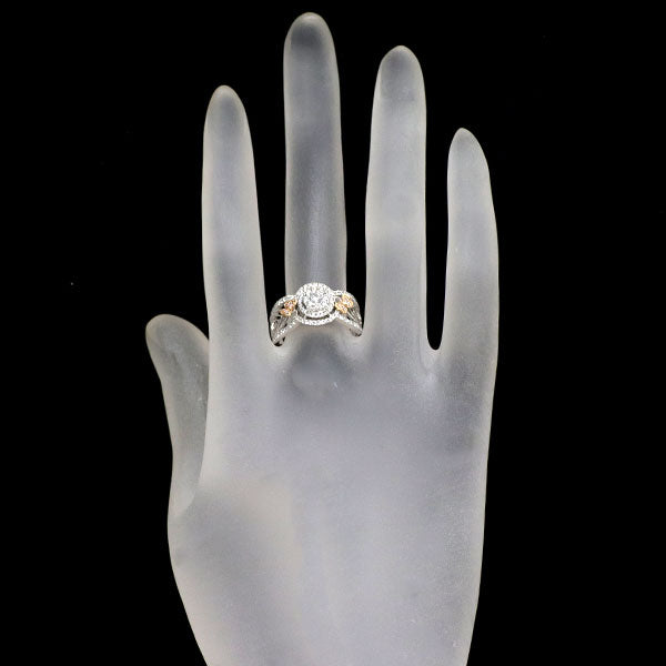K18WG/PG カラーレス/天然ピンクダイヤモンド リング D0.55ct PD0.02ct