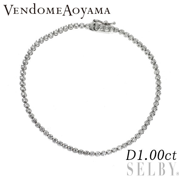 ヴァンドーム青山 K18WG ダイヤモンド テニス ブレスレット 1.00ct