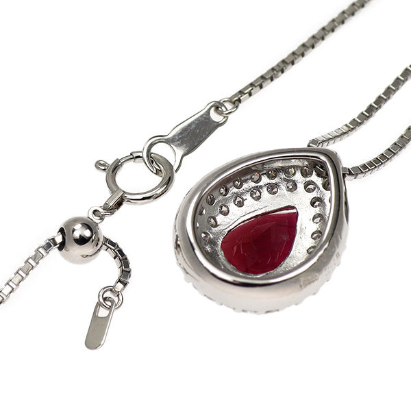 Pt900/ Pt850 ルベライト ダイヤモンド ペンダントネックレス 2.18ct D0.71ct