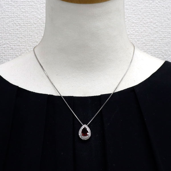 Pt900/ Pt850 ルベライト ダイヤモンド ペンダントネックレス 2.18ct D0.71ct