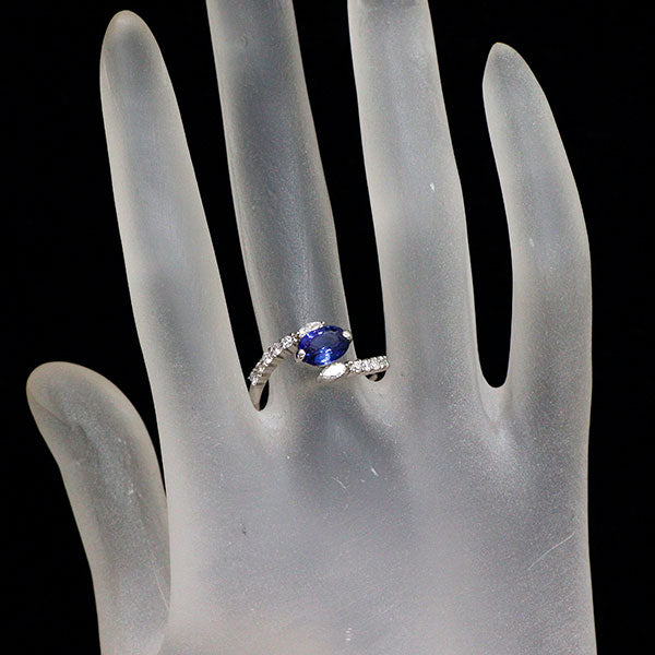 Pt900 サファイア ダイヤモンド リング 1.35ct D0.36ct