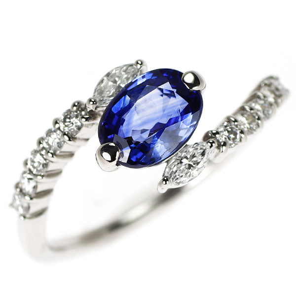 Pt900 サファイア ダイヤモンド リング 1.35ct D0.36ct