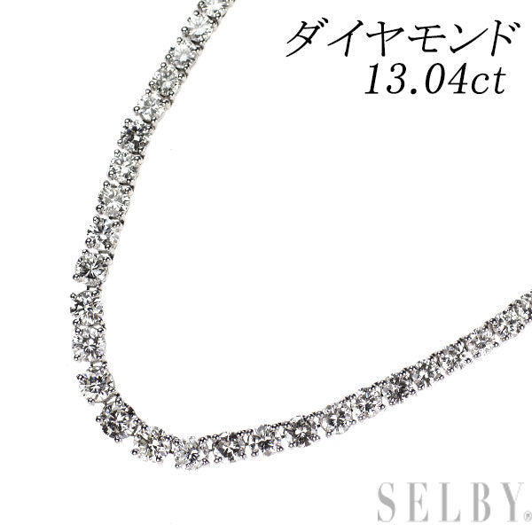 K18WG ダイヤモンド テニス ネックレス 13.04ct