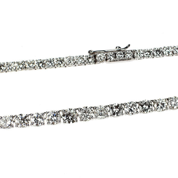 K18WG ダイヤモンド テニス ネックレス 13.04ct