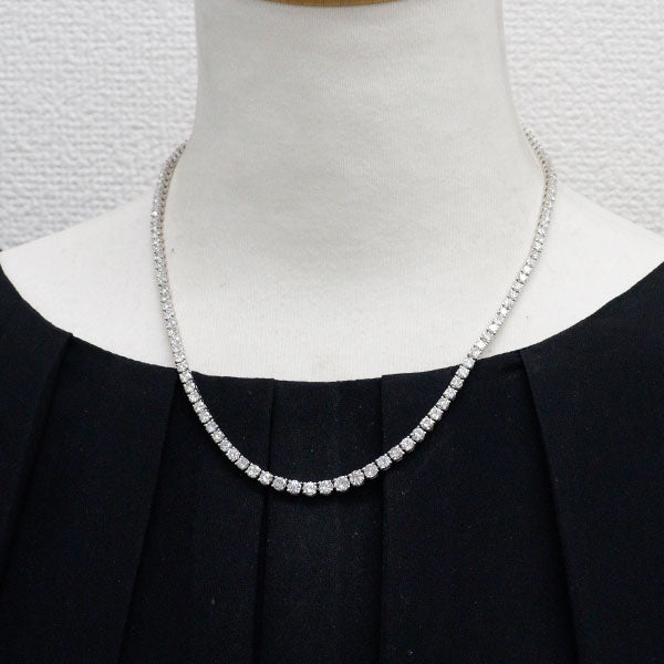 K18WG ダイヤモンド テニス ネックレス 13.04ct — セルビーオンライン