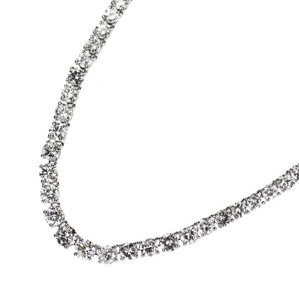 K18WG ダイヤモンド テニス ネックレス 13.04ct