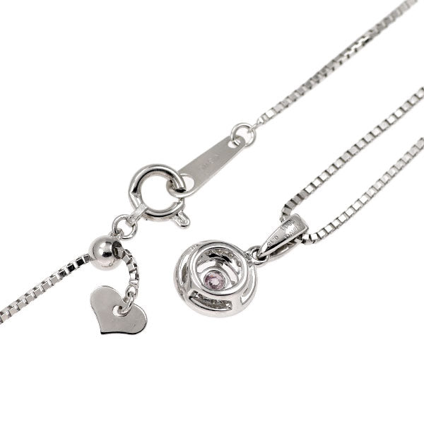 希少 K18WG 天然ピンク ダイヤモンド ペンダントネックレス 0.15ct D0.11ct