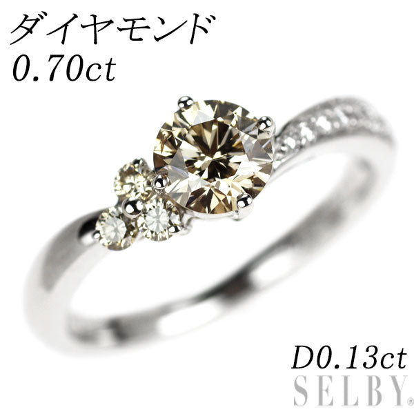 K18WG ダイヤモンド リング 0.70ct D0.13ct