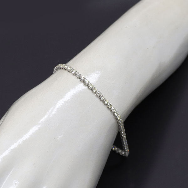 K18WG ダイヤモンド テニス ブレスレット 3.00ct