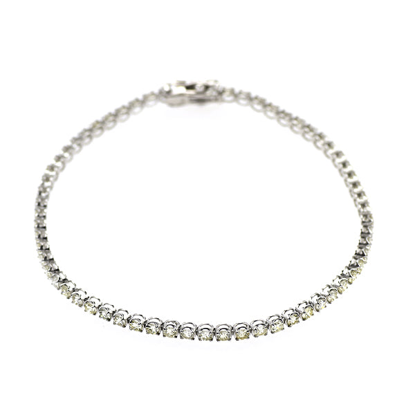 K18WG ダイヤモンド テニス ブレスレット 3.00ct