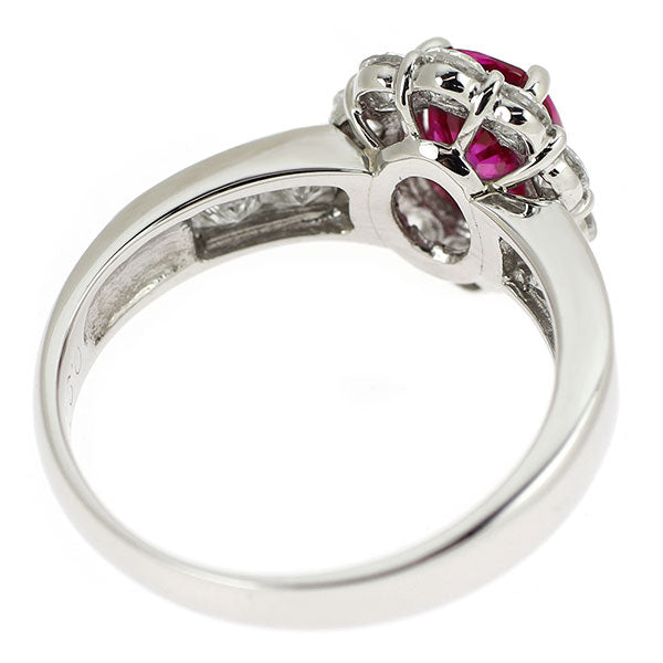 Pt900 ミャンマー産 ピジョンブラッド ルビー ダイヤモンド リング 1.19ct D0.97ct