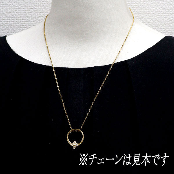 ラッセル K18YG ダイヤモンド リング兼ペンダントトップ 0.14ct フラワー