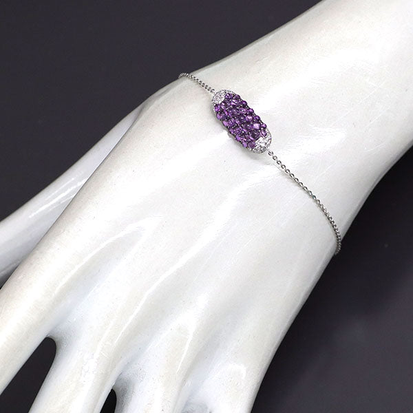 K18WG アメジスト ダイヤモンド ブレスレット 0.72ct D0.11ct