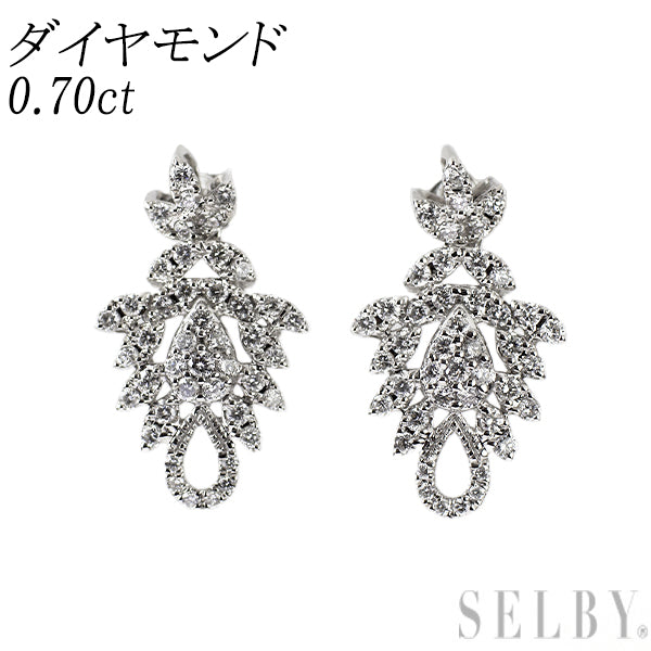 K18WG ダイヤモンド ピアス 0.70ct