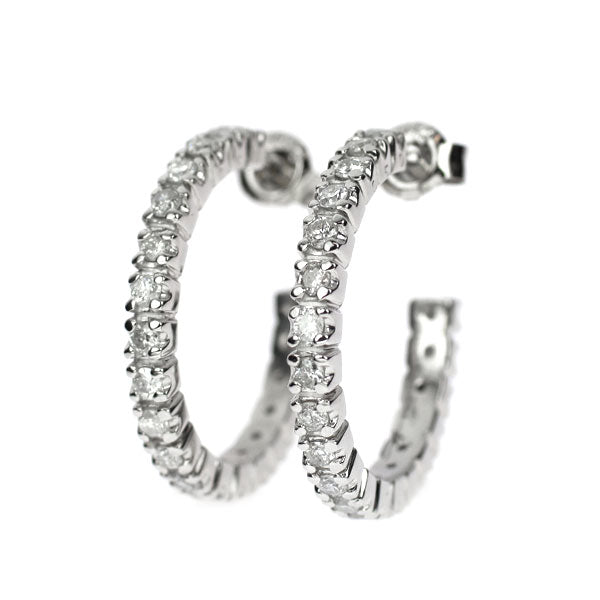 Pt900 ダイヤモンド フープ ピアス 1.00ct