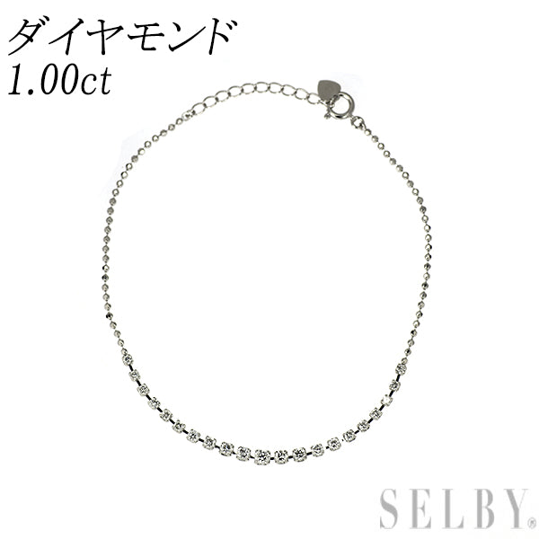 K18WG ダイヤモンド ブレスレット 1.00ct