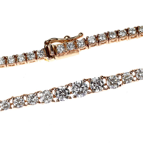 K18PG ダイヤモンド テニス ネックレス 5.00ct
