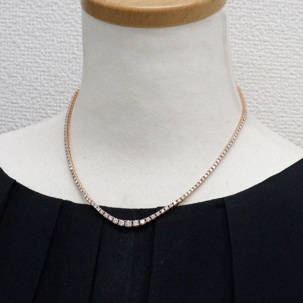 K18PG ダイヤモンド テニス ネックレス 5.00ct